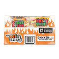 Nissin Hot and Spicy Ramen Noodle Soup Bowl, Chicken Flavor, 3.32 oz., 12 pk.