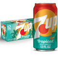 7UP Tropical Caffeine Free Lemon Lime Mango Peach Soda Pop, 12 fl oz, 12 pack cans
