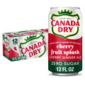 Canada dry Zero Sugar Fruit Splash Cherry Ginger Ale Soda Pop, 12 fl oz, 12 Pack Cans