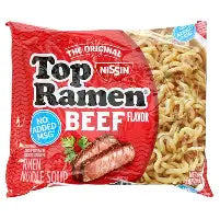 Nissin top Beef flavor noddle's (single)