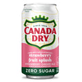 Canada Dry Caffeine Free Zero Sugar Fruit Splash Strawberry Ginger Ale Soda Pop, 12 fl oz, 12 Pack Cans