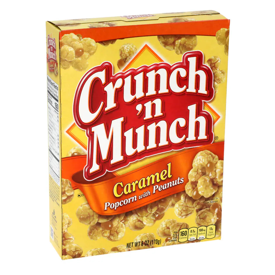 Crunch 'n Munch Caramel Popcorn with Peanuts, 6 oz. Boxes