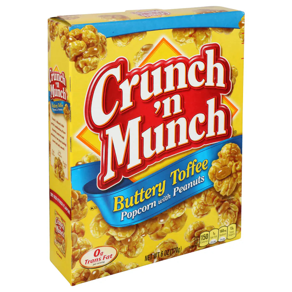 Crunch 'n Munch Buttery Toffee Popcorn with Peanuts, 6 oz. Boxes