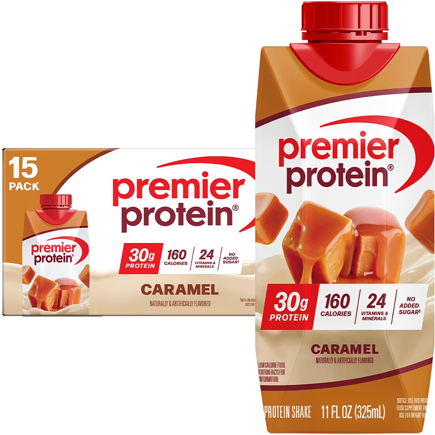 Premier Protein 30g High Protein Shake, Caramel 11 fl. oz., 15 pk