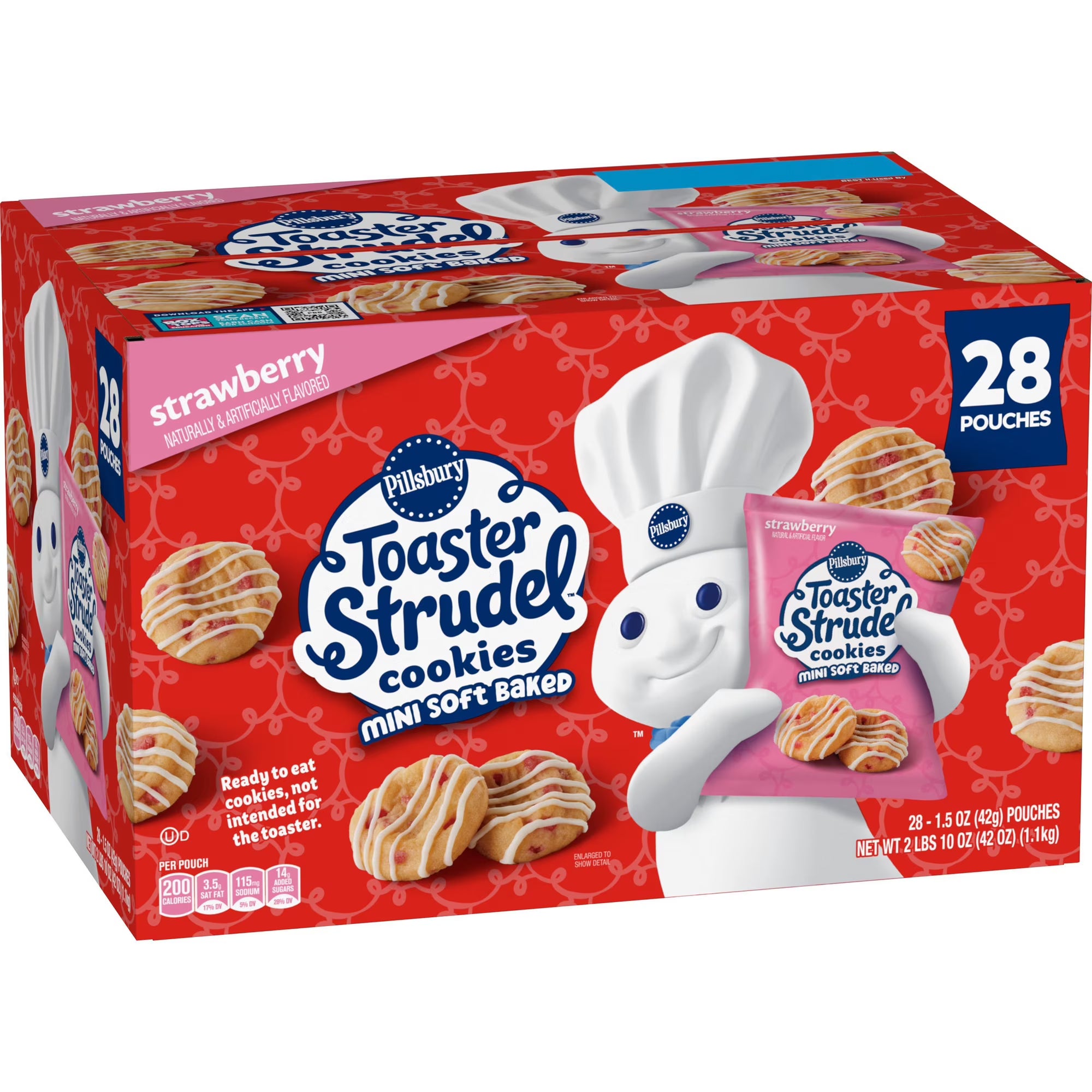 Pillsbury Soft Baked Mini Strawberry Toaster Strudel Cookies 1.5 oz., 28 pk.