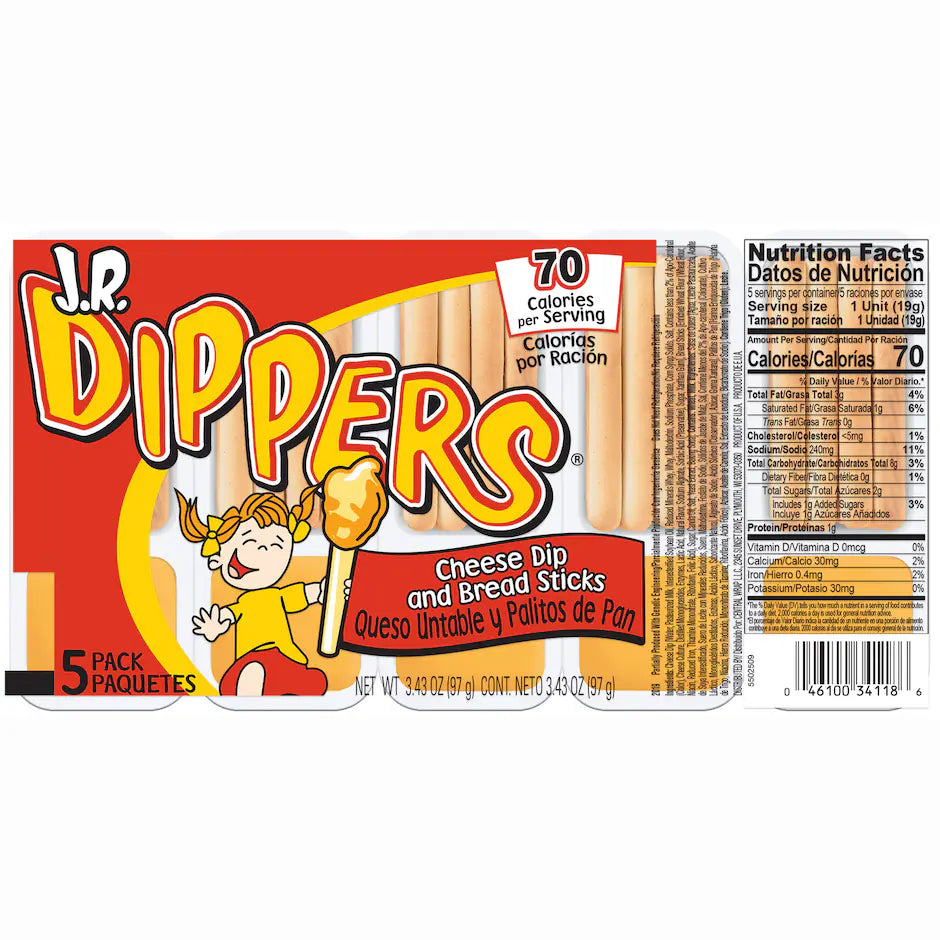 J.R. Dippers Cheese Dip & Sticks, 5-ct. Packs