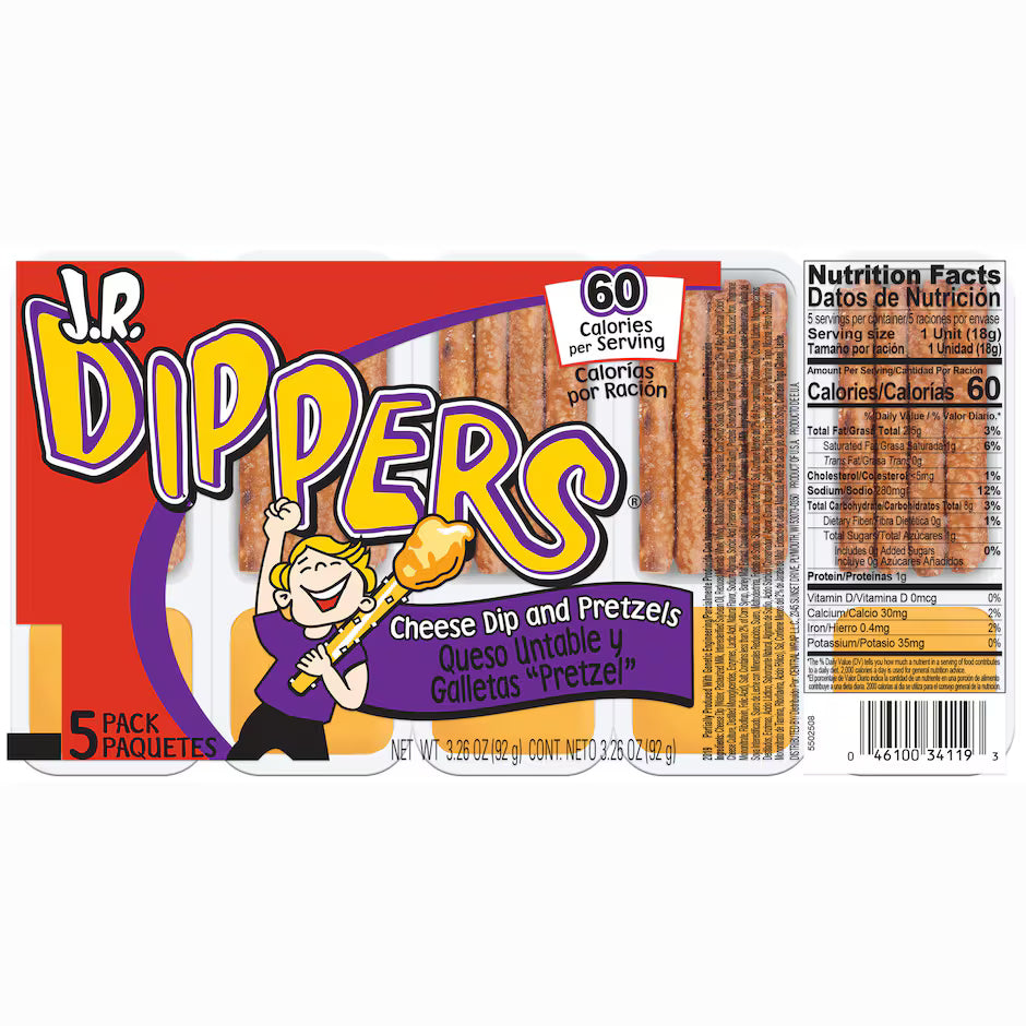 J.R. Dippers Cheese Dip & Pretzels, 5-ct. Packs