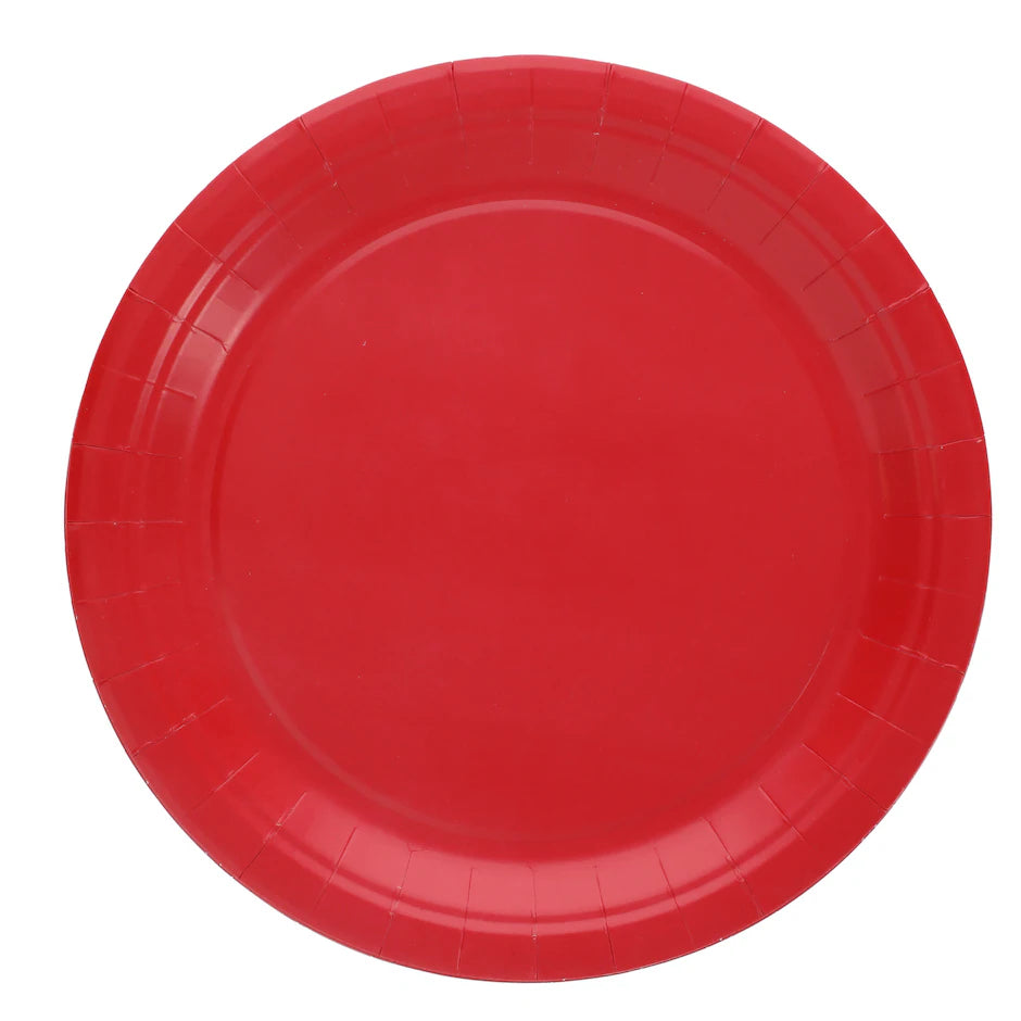 Round Red Paper Plates, 24 ct