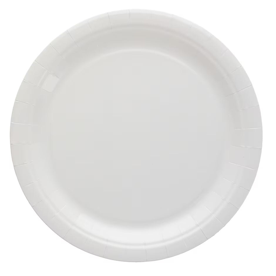 Round White Paper Plates, 24-ct.