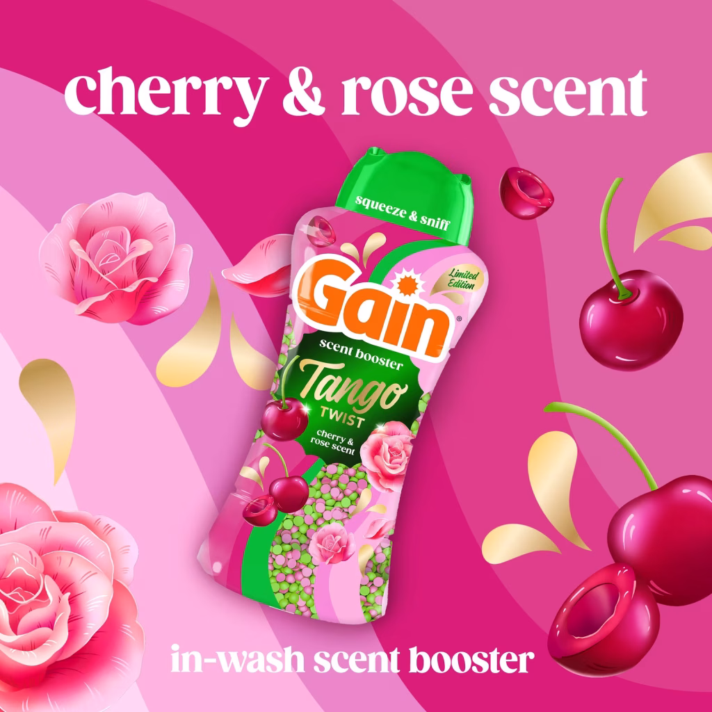 Gain Tango Twist Laundry Scent Booster Beads, Cherry and Rose Scent, 26.3 oz.