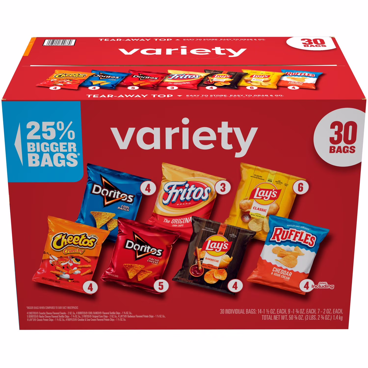 Frito-Lay Variety Pack Chips & Snacks, 30 pk.