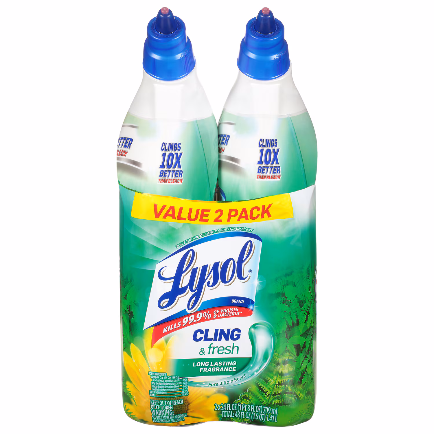 Lysol Power 2 in 1 Atlantic Fresh Power Clinging Gel, 2-pc Pack.