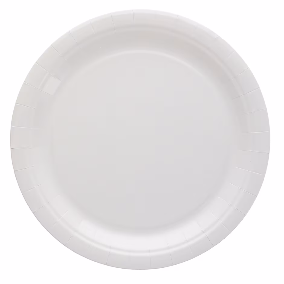 Round White Paper Plates, 10-ct.